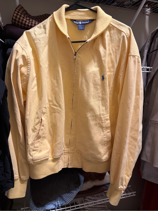 Ralph Lauren Other - Ralph Lauren Pale Yellow Zip-Up Polo Jacket (Vintage!)